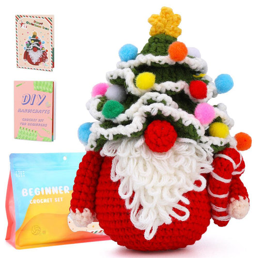 Cozy Crochet Christmas Gnome Kit - Beginner-Friendly DIY Craft Set with Step-by-Step Video Tutorials, Perfect Holiday Gift for All Ages - Unique Memento