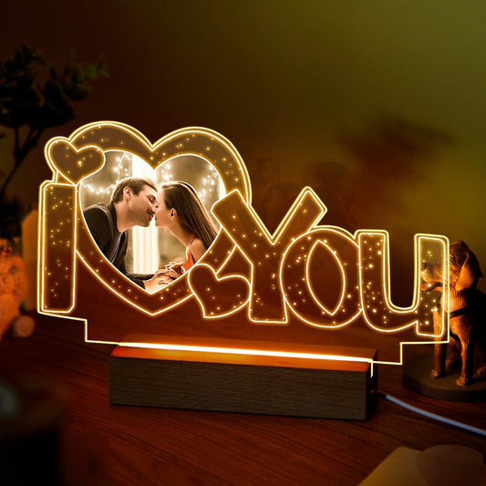 Eternal Glow: Personalized 'I Love You' Acrylic Photo Lamp - A Heartfelt Nightlight - Unique Memento