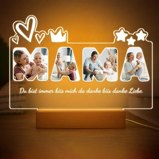 Mama's Love Lamp - Personalized Photo Night Light for Mother's Day Gift - Unique Memento
