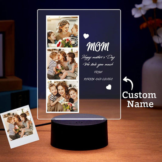 Lumina Mom - Personalized Mother's Day Gift Night Light with Custom Photo and Name - Unique Memento