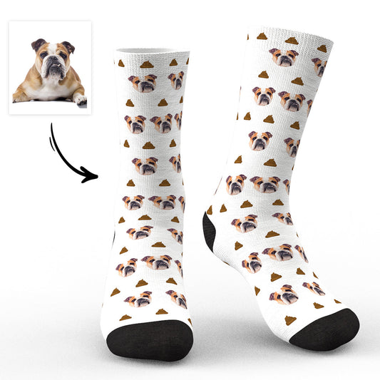 Sock Selfies - Custom Face Socks Personalized with Your Dog's Photo - Unique Memento