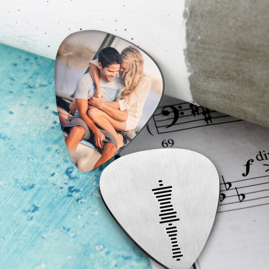 Scannable Melody Picks - Custom Photo and QR Code Guitar Picks for Unique Musical Gifts - Unique Memento