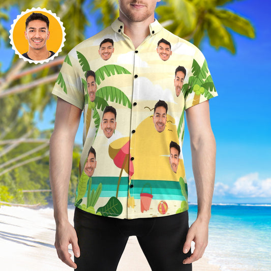 Aloha Face Shirts - Custom Hawaiian Holiday Beach Party Shirt with Your Photo Print - Unique Memento