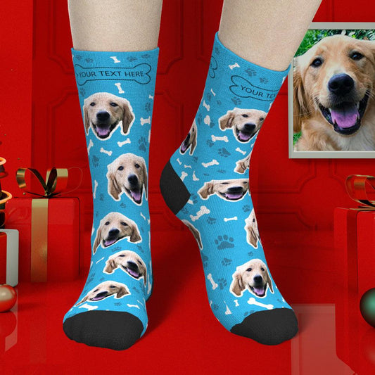 Puppy Love Prints - Personalized Photo Socks with Custom Dog Face Engraving - Unique Memento